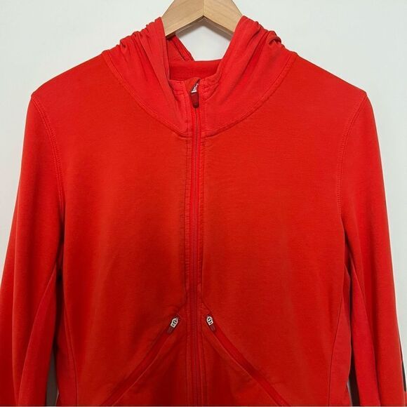 Nike Dri Fit Hoodie Womens Sz Large Red Full Zip Logo Athletic Gym Workout - Picture 2 of 13